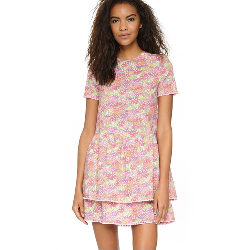 Chinti & Parker Tiered Floral Print Mini Dress